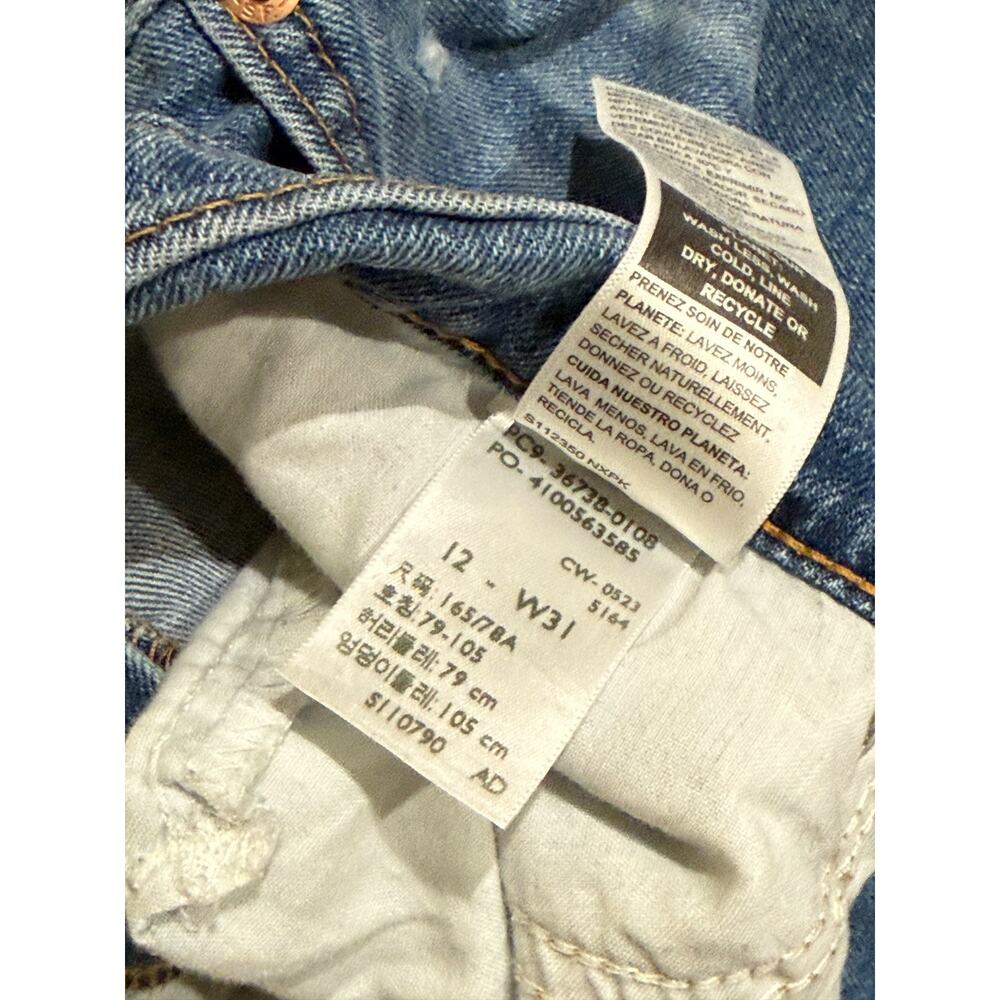 Levi Signature Heritage Boyfriend Jeans Womens 12 W31 Blue Stretch Cuffed - Picture 6 of 11